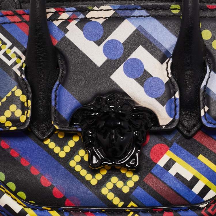 Pre Owned Versace Multicolor Leather Mini Medusa Empire Tote