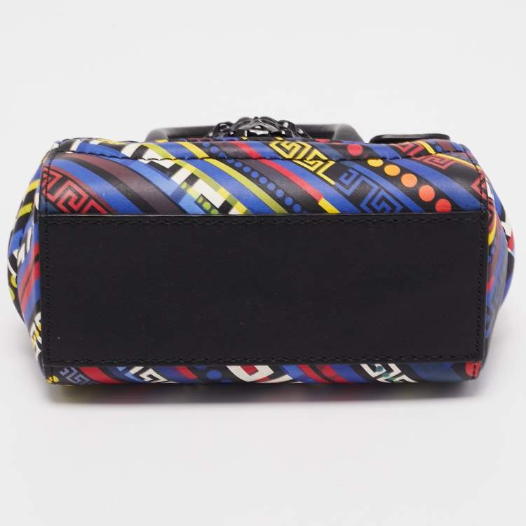 Pre Owned Versace Multicolor Leather Mini Medusa Empire Tote