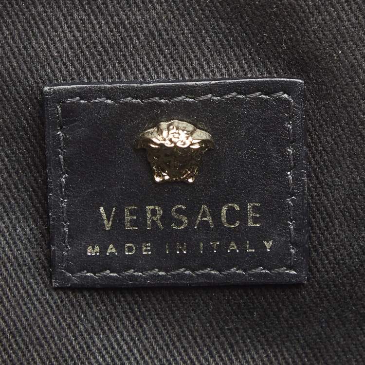 Pre Owned Versace Black Leather Palazzo Camera Crossbody Bag 