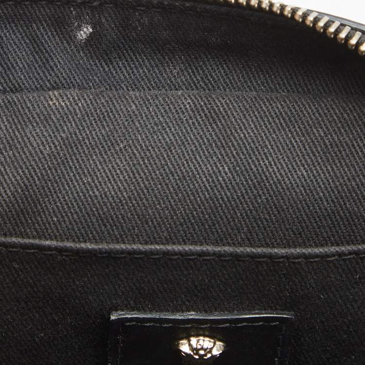 Pre Owned Versace Black Leather Palazzo Camera Crossbody Bag 