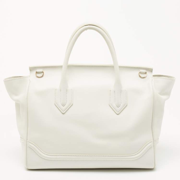 Pre Owned Versace White Leather Medusa Palazzo Empire Tote 