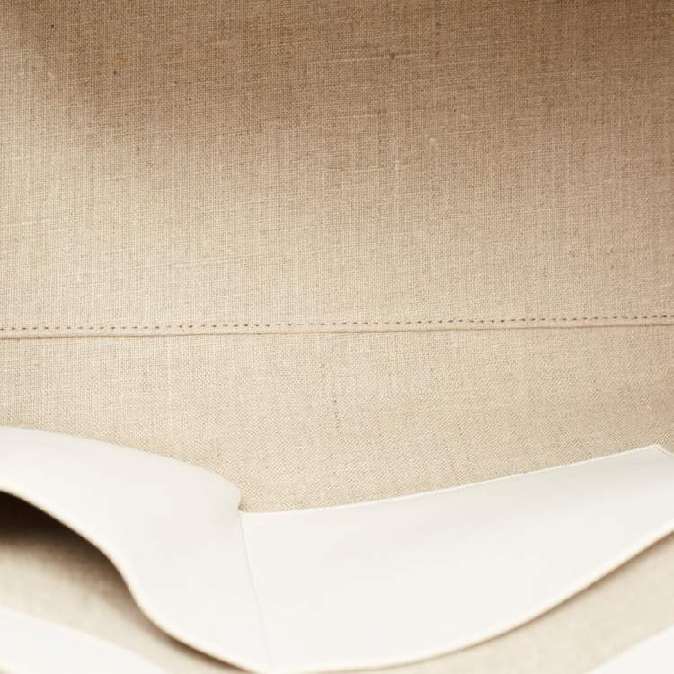 Pre Owned Versace White Leather Medusa Palazzo Empire Tote 