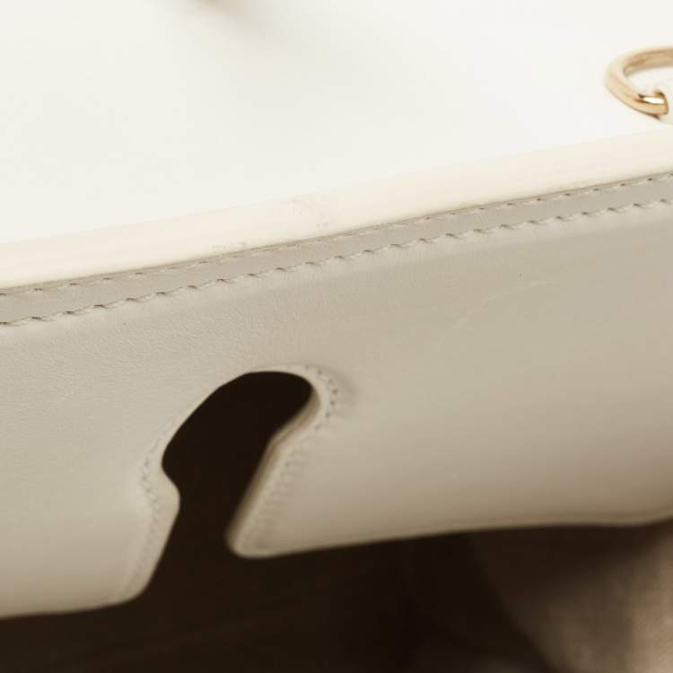 Pre Owned Versace White Leather Medusa Palazzo Empire Tote 
