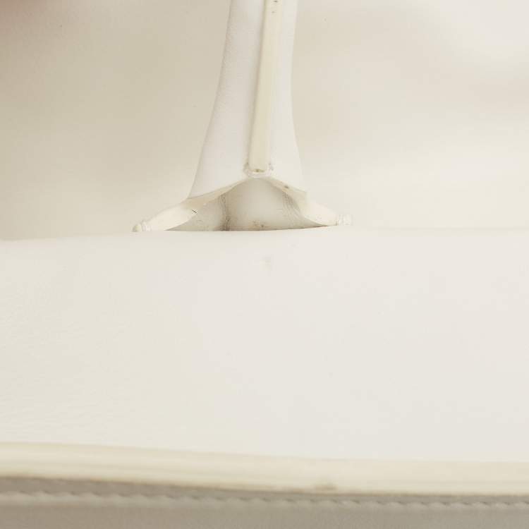 Pre Owned Versace White Leather Medusa Palazzo Empire Tote 