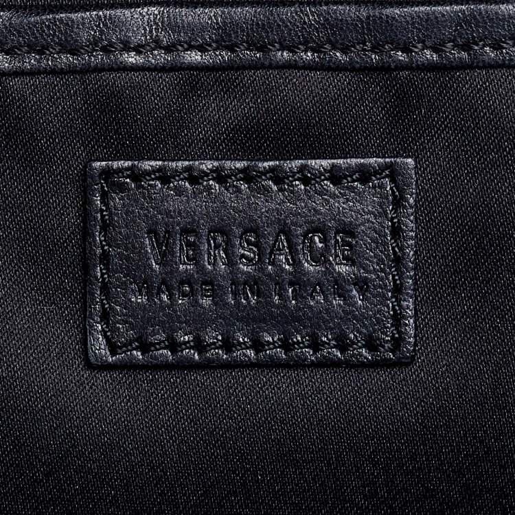 Pre Owned Versace Multcolor Leather and Python Medusa Medallion Tote