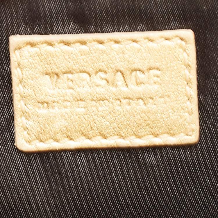 Pre Owned Versace Gold Leather Medium Medusa Medallion Tote