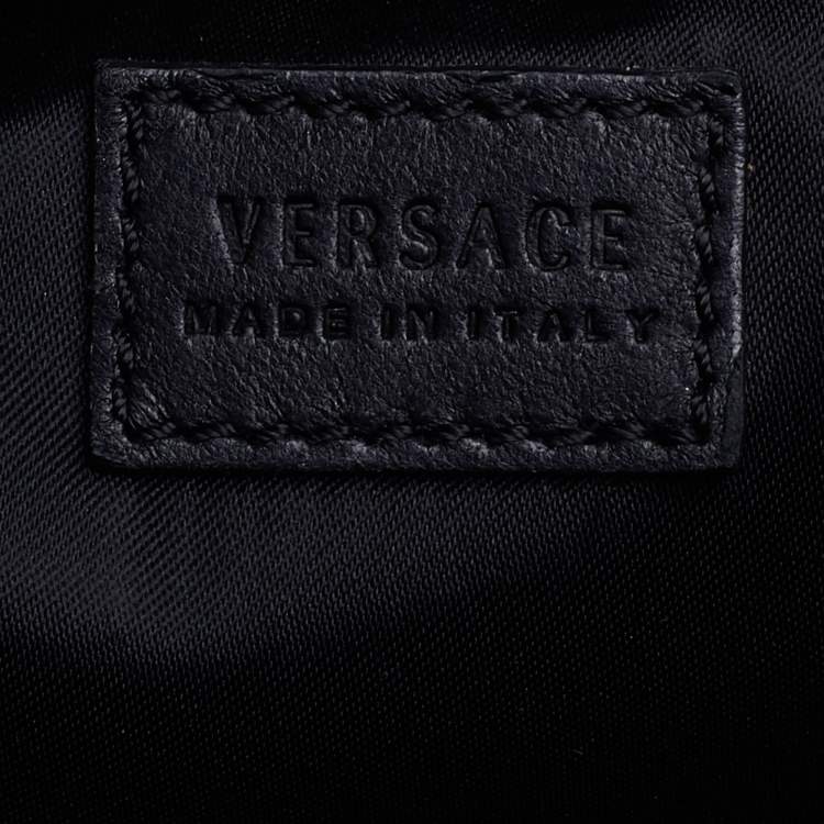 Pre Owned Versace Black Patent Leather Medusa Medallion Tote