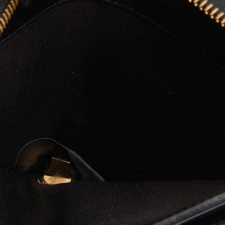 Pre Owned Versace Black/Yellow Baroque Print Coated Canvas Zip Around Wallet
