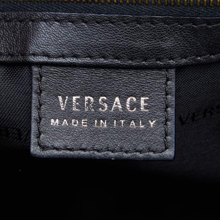 Pre Owned Versace Black Patent Leather Satchel  