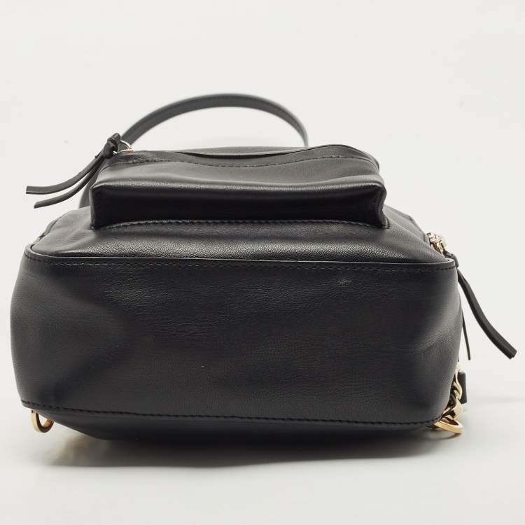 Pre Owned Versace Black Leather Mini Medusa Palazzo Backpack