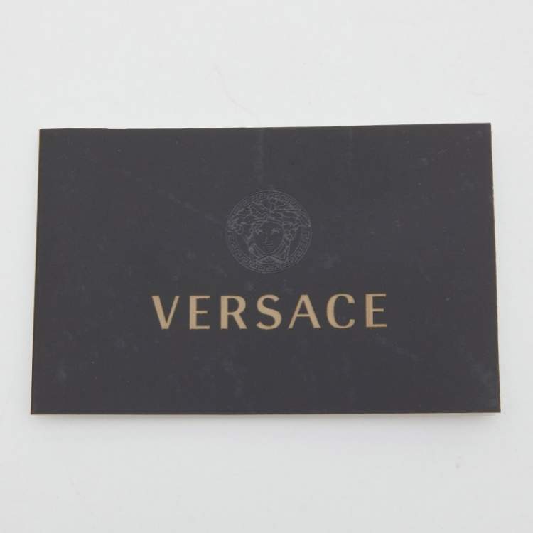 Pre Owned Versace Black Leather Donna Palazzo Shoulder Bag