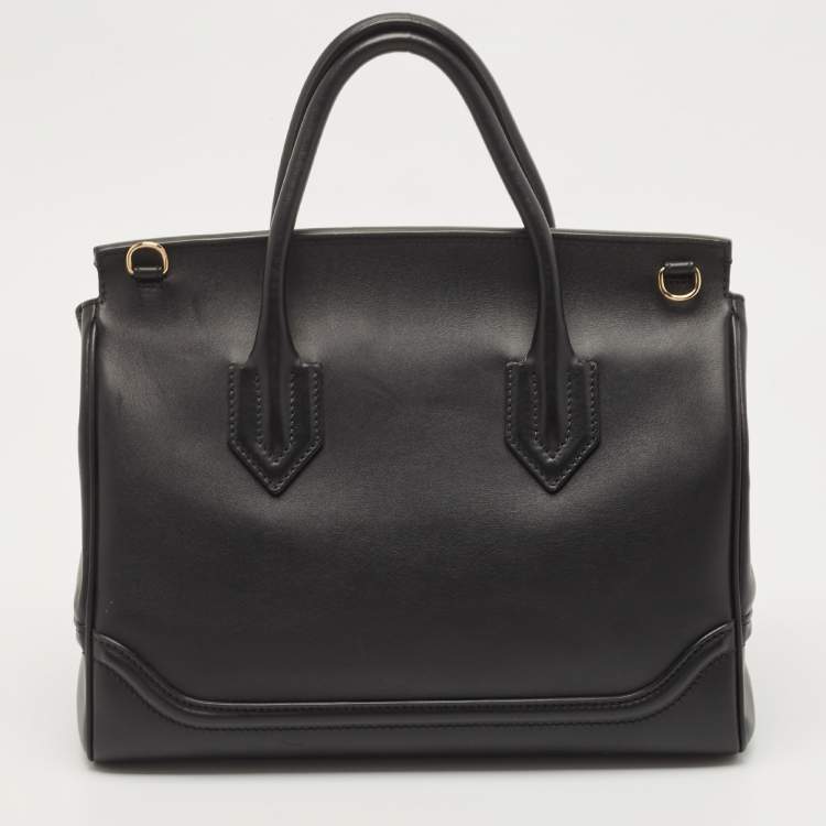 Pre Owned Versace Black Leather Empire Palazzo Tote