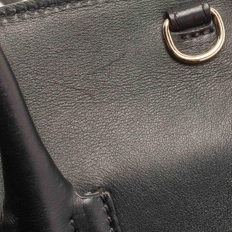 Pre Owned Versace Black Leather Empire Palazzo Tote