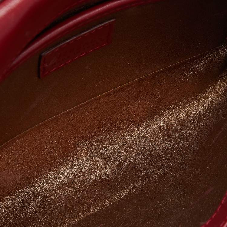 Pre Owned Versace Red Satin Palazzo Medusa Chain Clutch