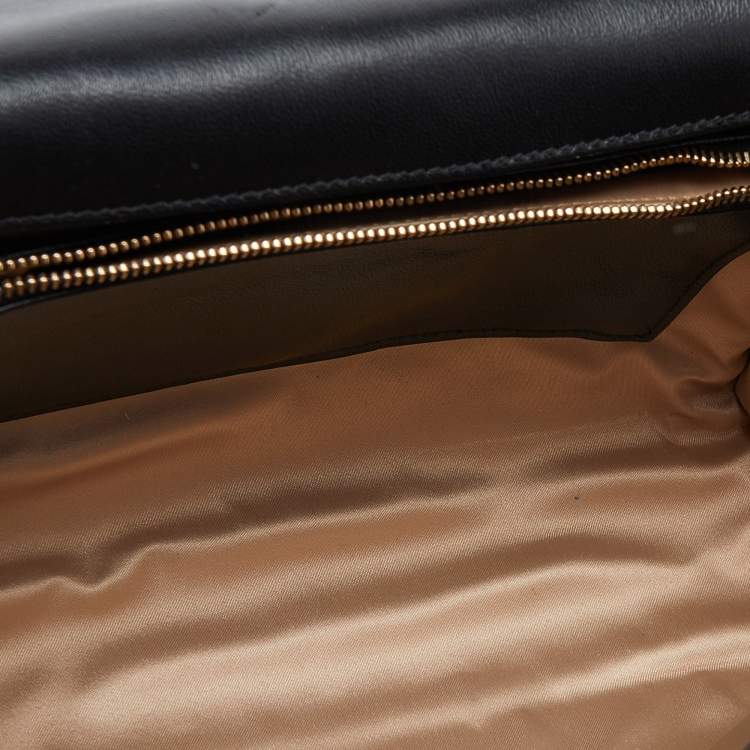 Pre Owned Versace Black Leather Tassel Medusa Shoulder Bag