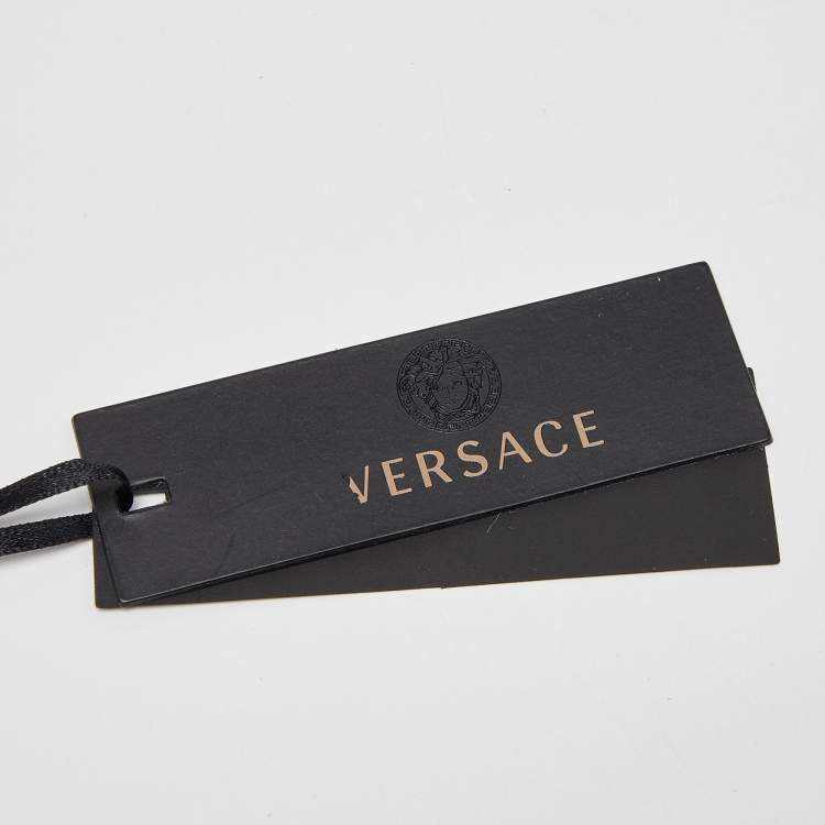 Pre Owned Versace Black Leather Tassel Medusa Shoulder Bag