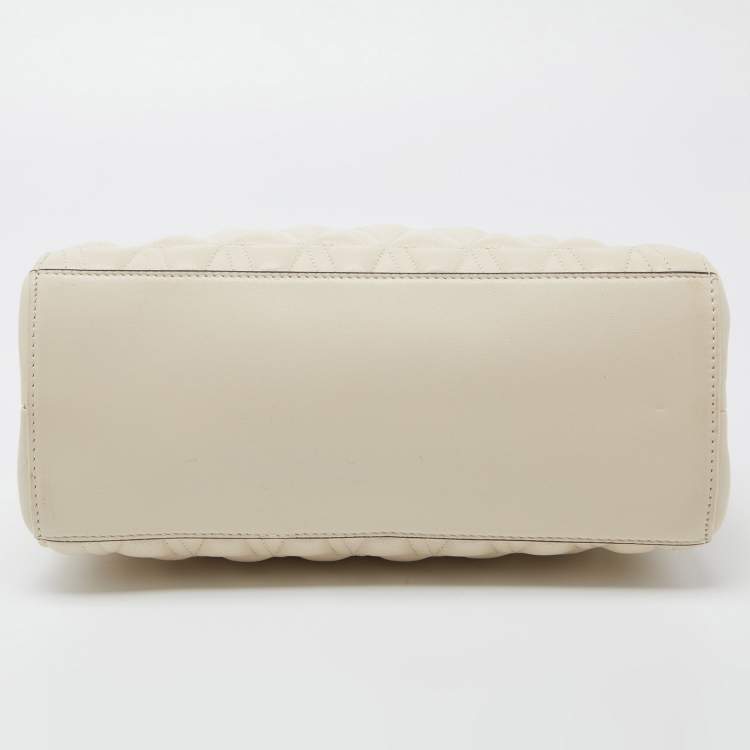 Pre Owned Versace Beige Quilted Leather Virtus Chain Tote