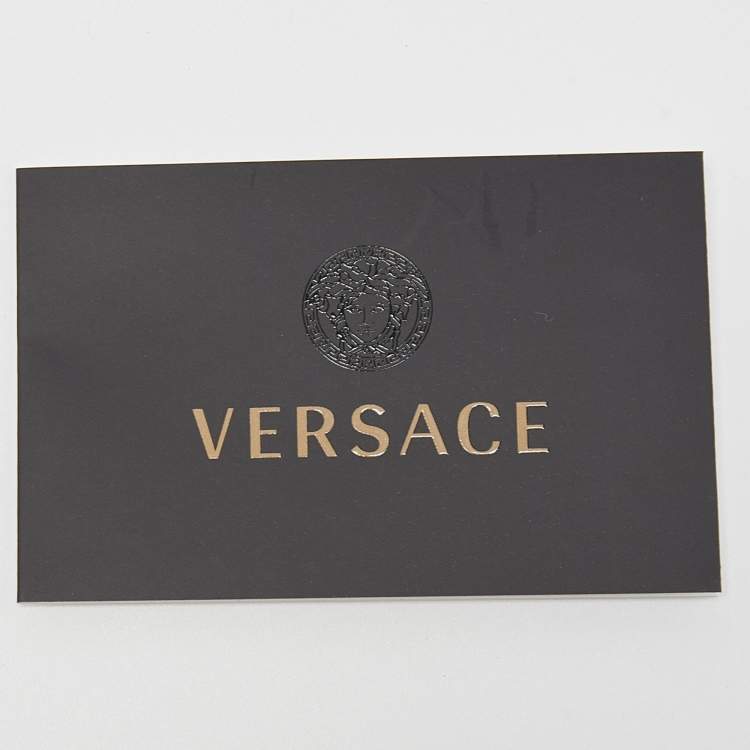 Pre Owned Versace Multicolor Print Leather Zip Around Wallet 