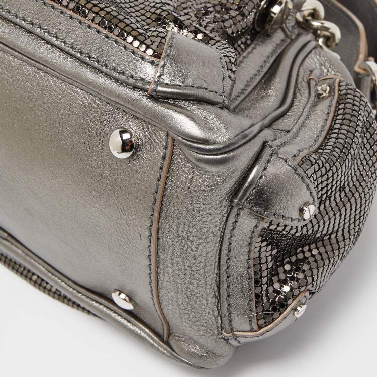 مملوكة مسبقًا Versace Metallic Leather and Metallic Mesh Chain Link Bag