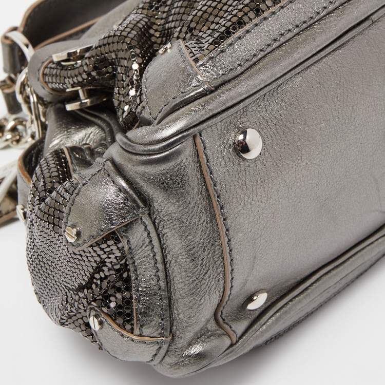 مملوكة مسبقًا Versace Metallic Leather and Metallic Mesh Chain Link Bag