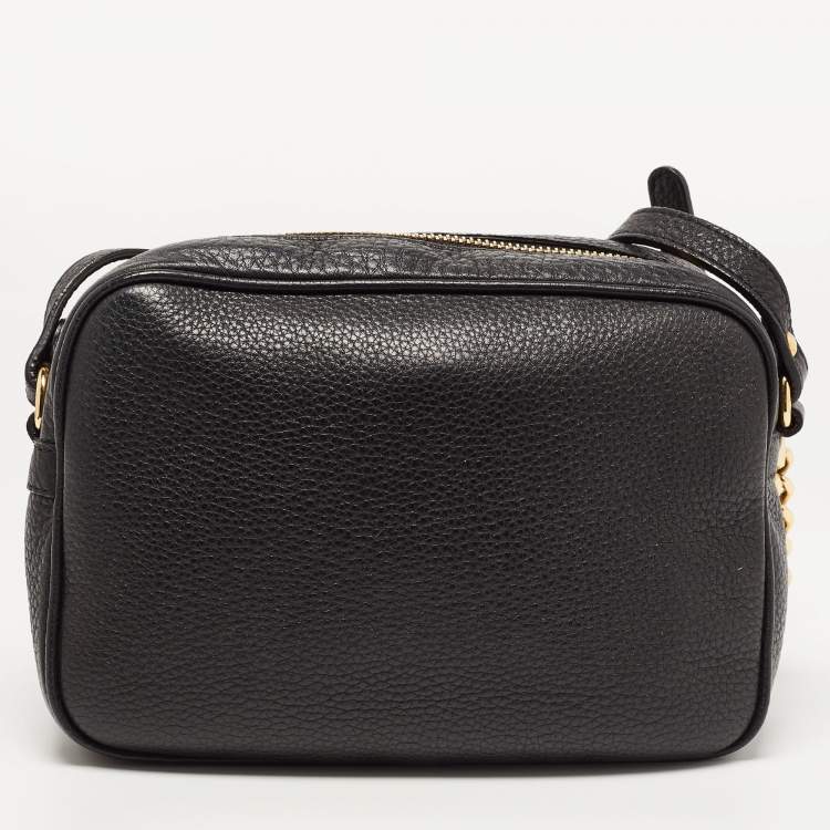 مملوكة مسبقًا Versace Black Leather Medusa Camera Crossbody Bag