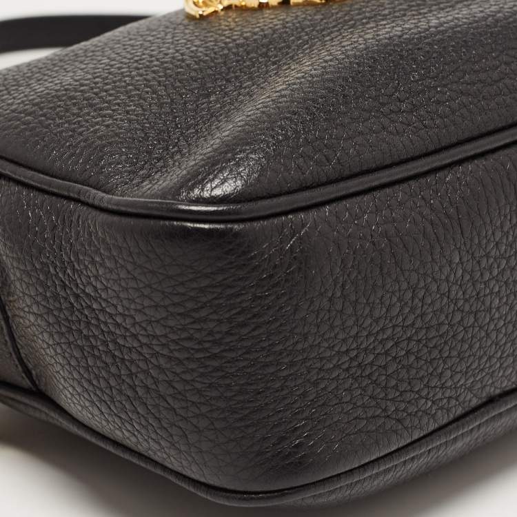 مملوكة مسبقًا Versace Black Leather Medusa Camera Crossbody Bag