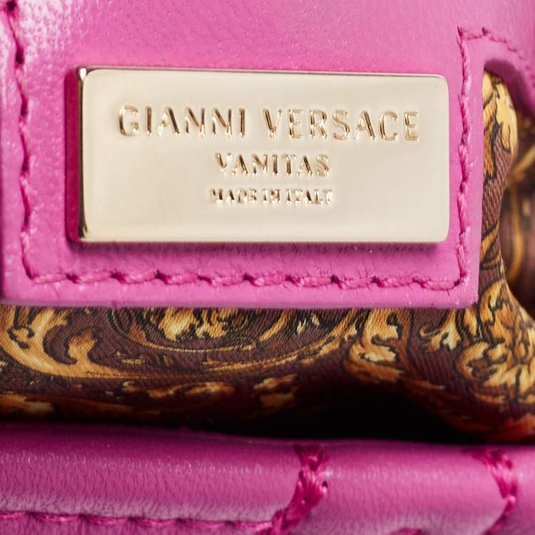 Pre Owned Versace Majenta Barocco Leather Altea Top Handle Bag