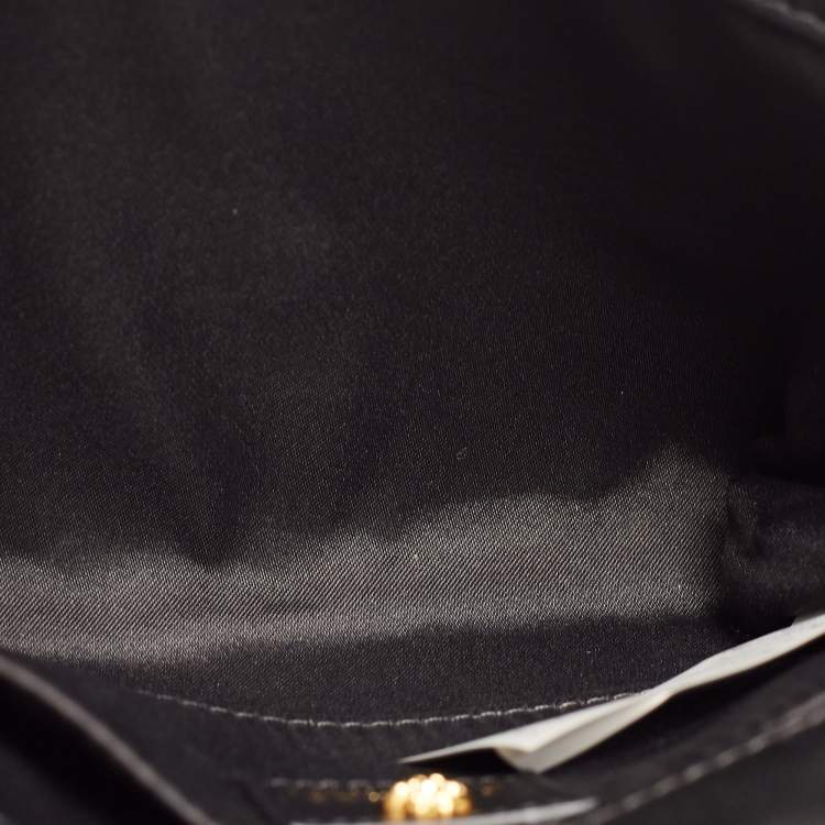Pre Owned Versace Black Leather La Medusa Flap Chain Clutch