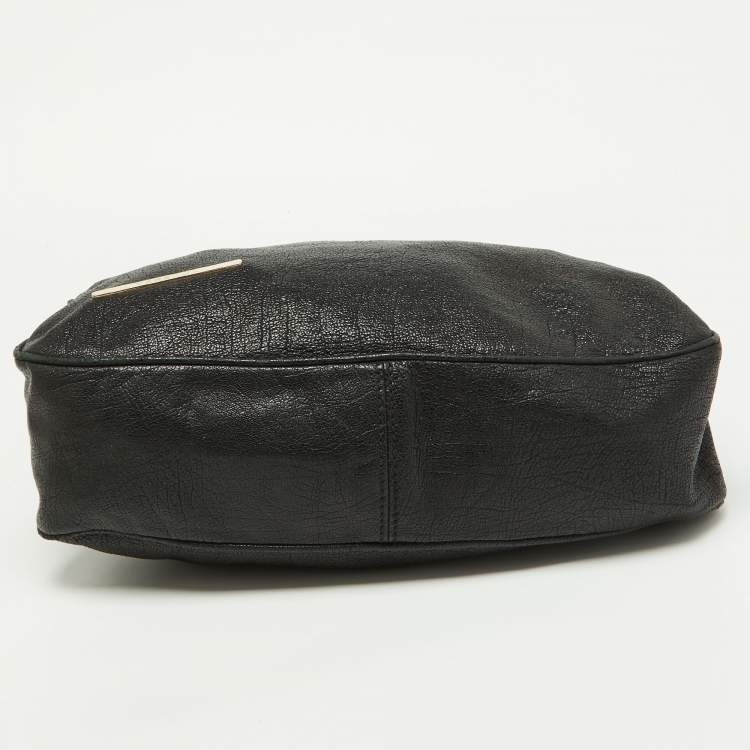 Pre Owned Versace Black Leather Frame Clutch