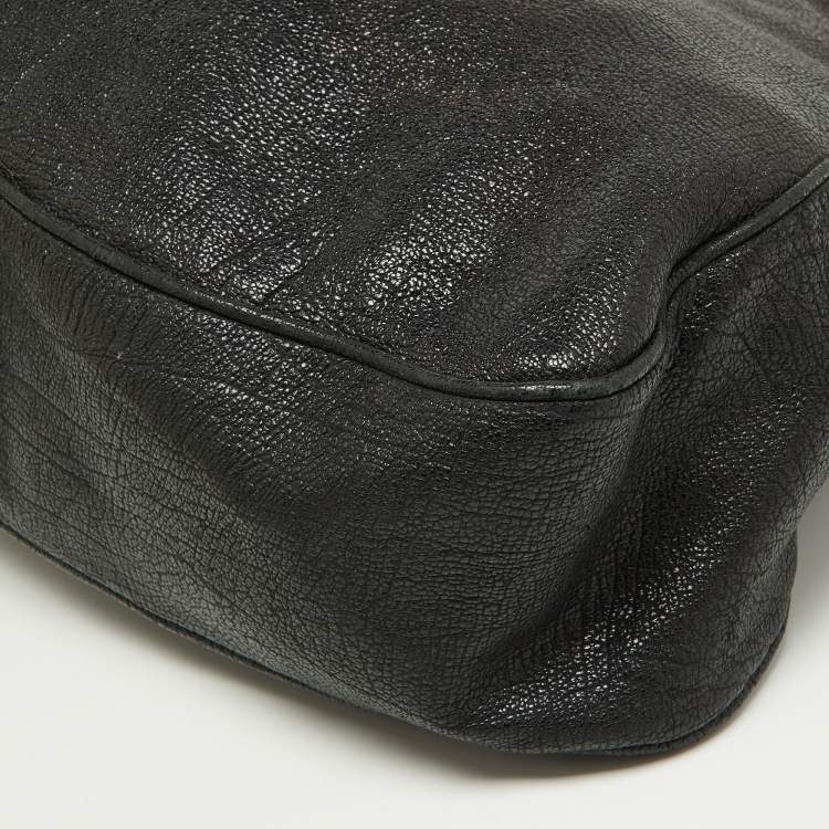 Pre Owned Versace Black Leather Frame Clutch