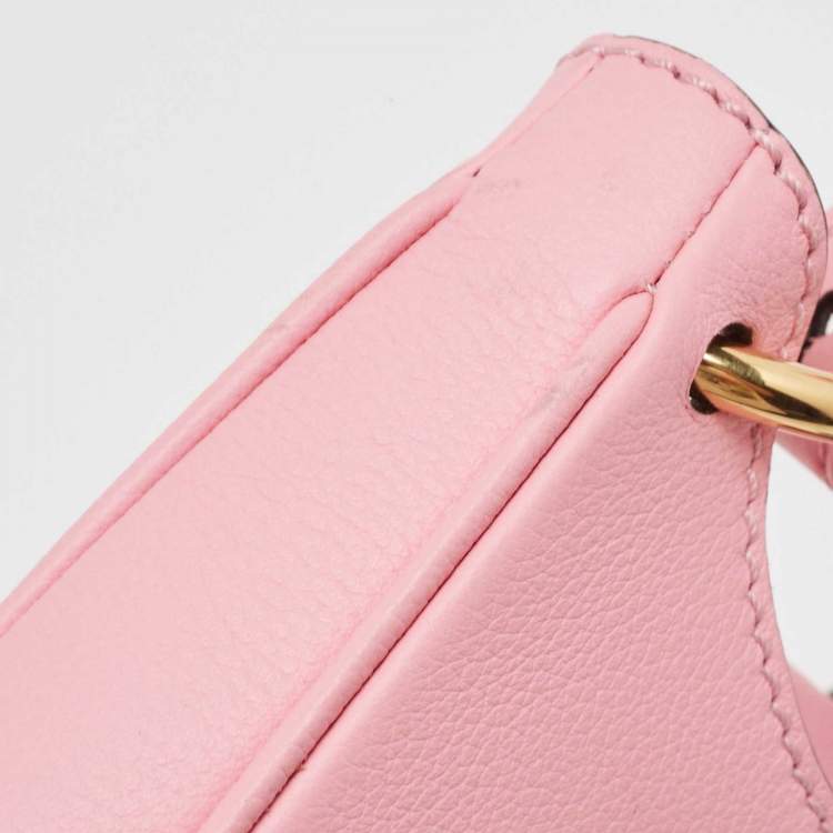 Pre Owned Versace Pink Leather La Medusa Hobo