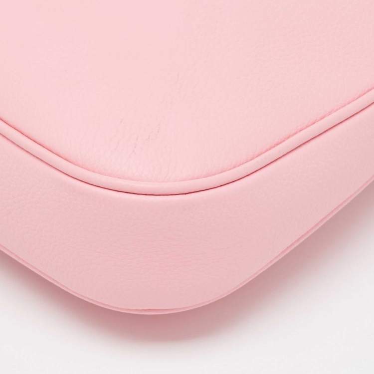 Pre Owned Versace Pink Leather La Medusa Hobo
