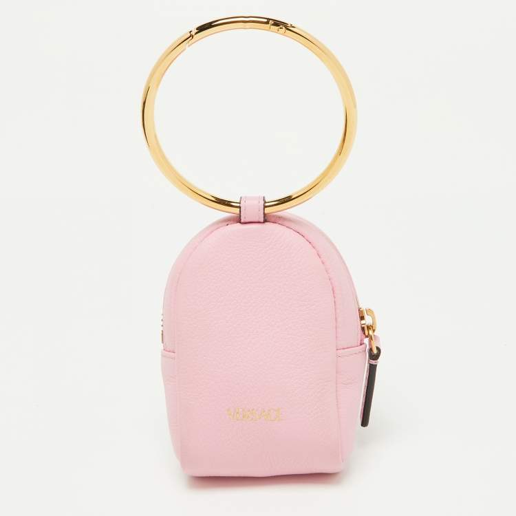 Pre Owned Versace Pink Leather La Medusa Modular Pouch Bag