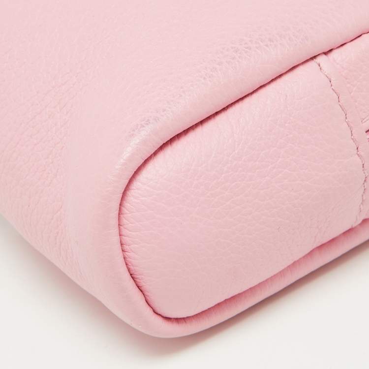 Pre Owned Versace Pink Leather La Medusa Modular Pouch Bag