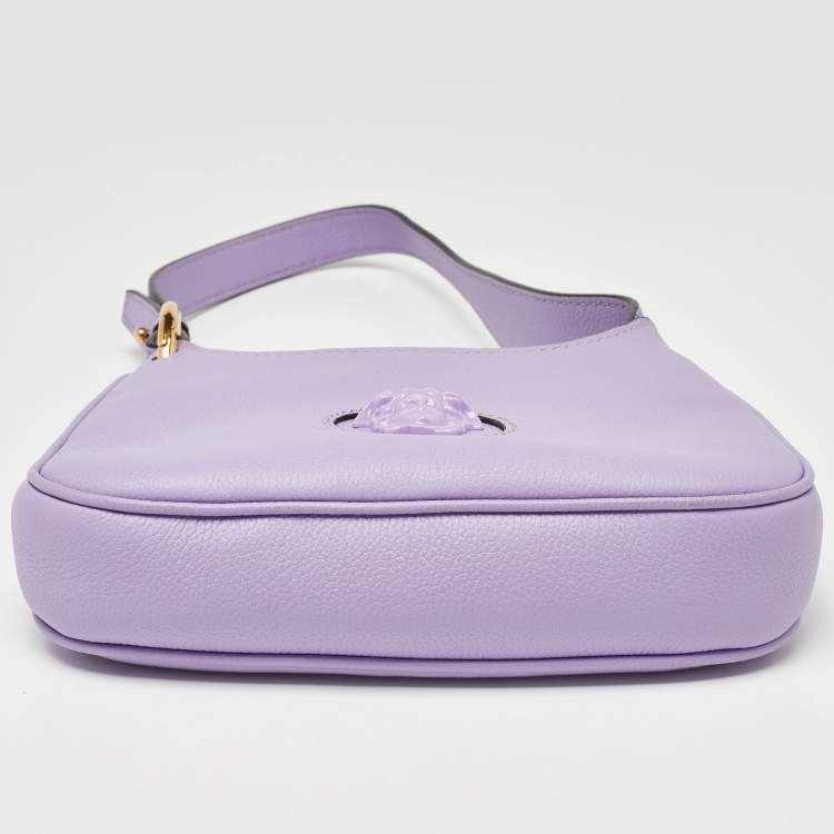 Pre Owned Versace Lilac Leather La Medusa Hobo