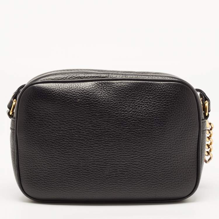 Pre Owned Versace Black Leather Medusa Camera Crossbody Bag