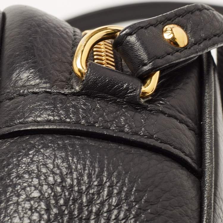 Pre Owned Versace Black Leather Medusa Camera Crossbody Bag