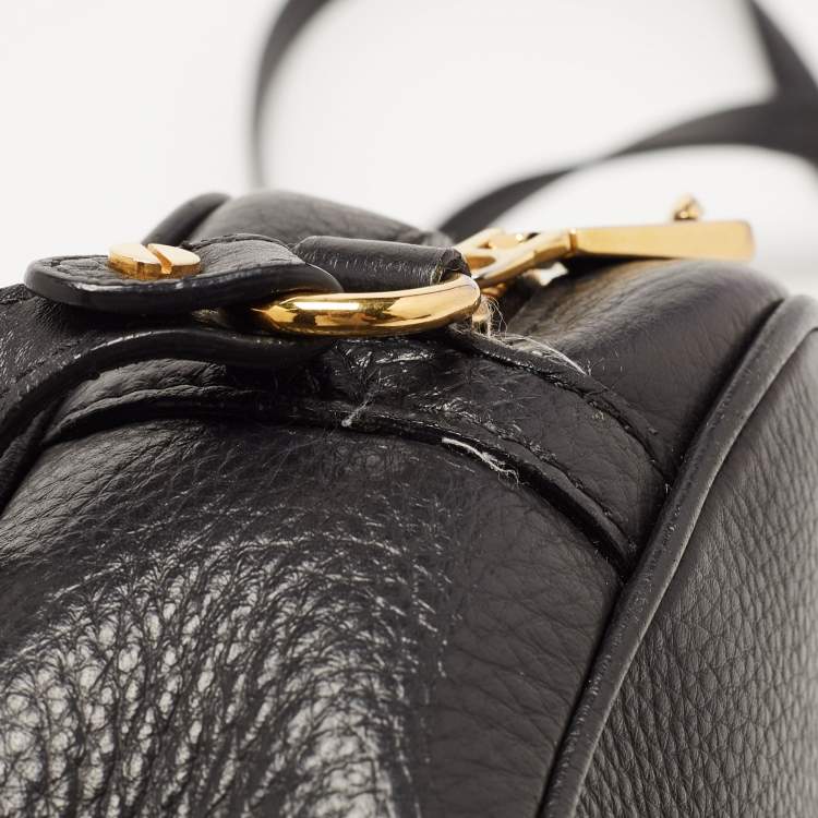 Pre Owned Versace Black Leather Medusa Camera Crossbody Bag