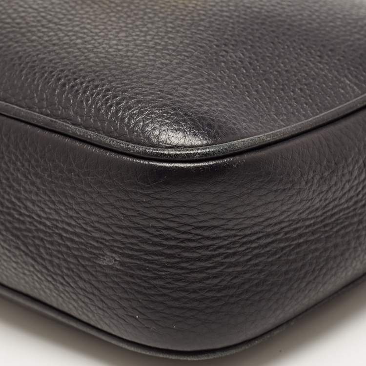 Pre Owned Versace Black Leather Medusa Camera Crossbody Bag
