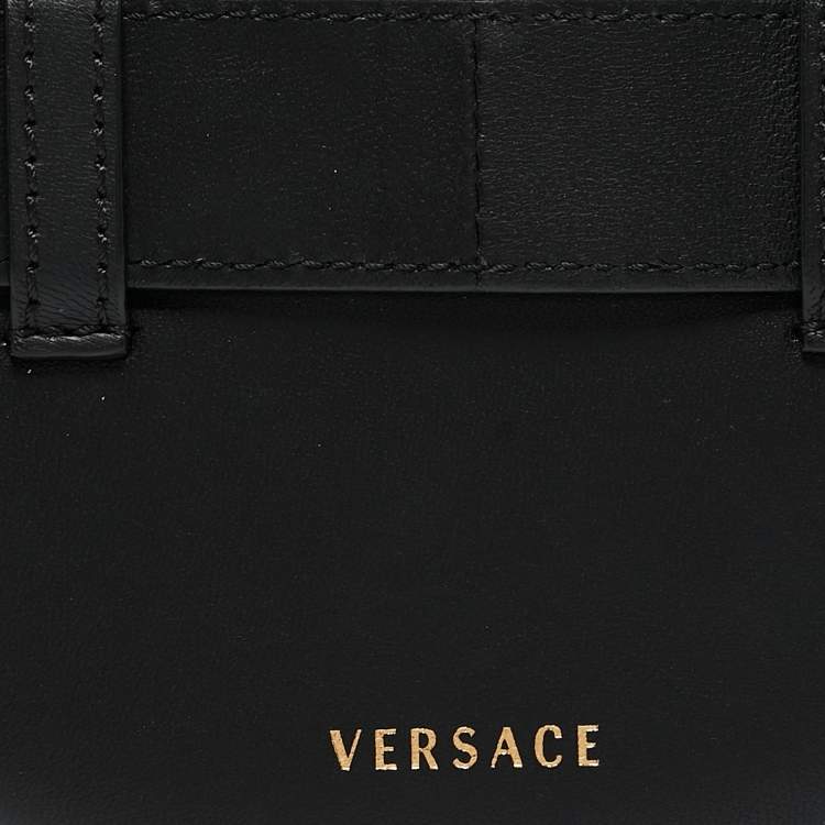 Pre Owned Versace Black Quilted Leather Virtus Belt Bag