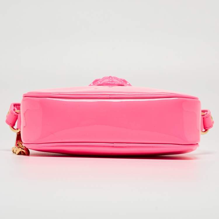 Pre Owned Versace Pink Patent Leather Palazzo Medusa Camera Bag