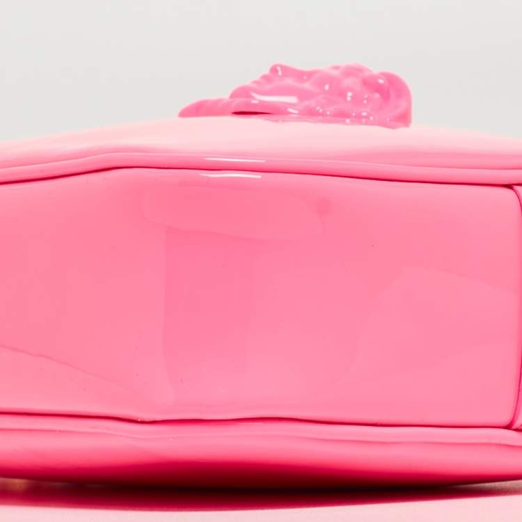 Pre Owned Versace Pink Patent Leather Palazzo Medusa Camera Bag