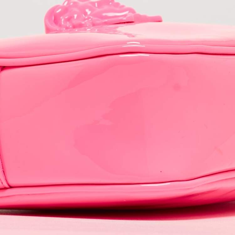 Pre Owned Versace Pink Patent Leather Palazzo Medusa Camera Bag