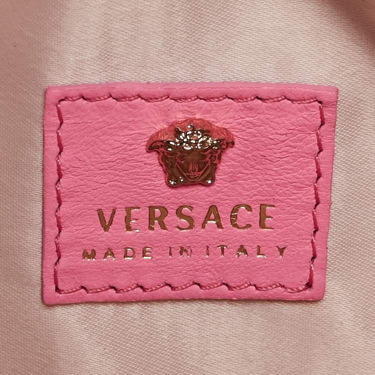 Pre Owned Versace Pink Patent Leather Palazzo Medusa Camera Bag
