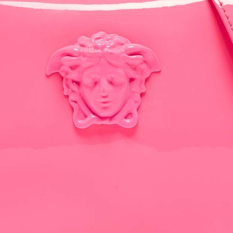 Pre Owned Versace Pink Patent Leather Palazzo Medusa Camera Bag