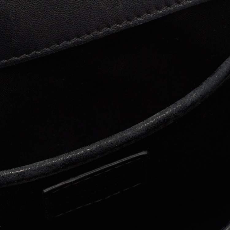 Pre Owned Versace Black Leather Medusa Chain Clutch