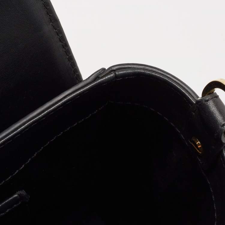 Pre Owned Versace Black Leather Medium Medusa Medallion Tote