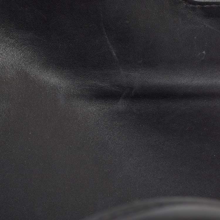 Pre Owned Versace Black Leather Medium Medusa Medallion Tote