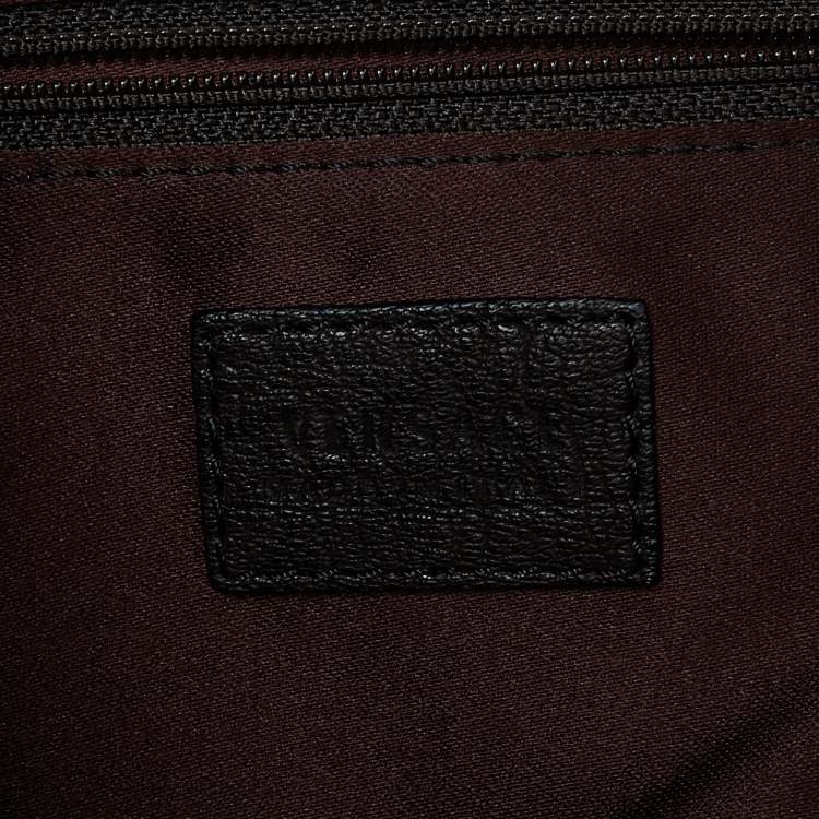 مملوكة مسبقًا Versace Brown/Black Monogram Fabric and Leather Medusa Tote