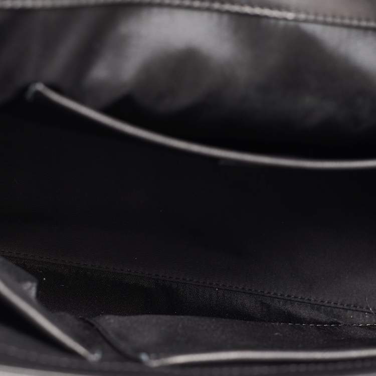 Pre Owned Versace Black Patent Leather Medusa Top Handle Bag